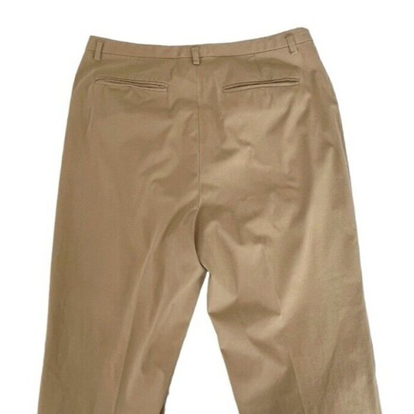 Banana Republic Women's Sz 12 Stretch Tan Straight Leg Cropped Capri Pants - Picture 7 of 7